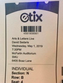 David Sedaris ticket